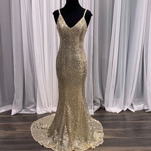 gold mermaid dress